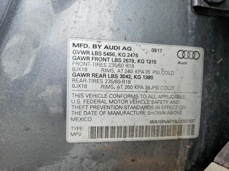 47657826 :رقم المزاد ، WA1BNAFY8J2062937 vin ، 2018 Audi Q5 مزاد بيع