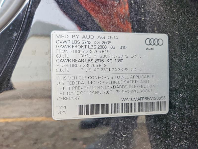 Aukcja sprzedaży 2014 Audi Q5, vin: WA1CMAFP6EA123955, numer aukcji: 46247316