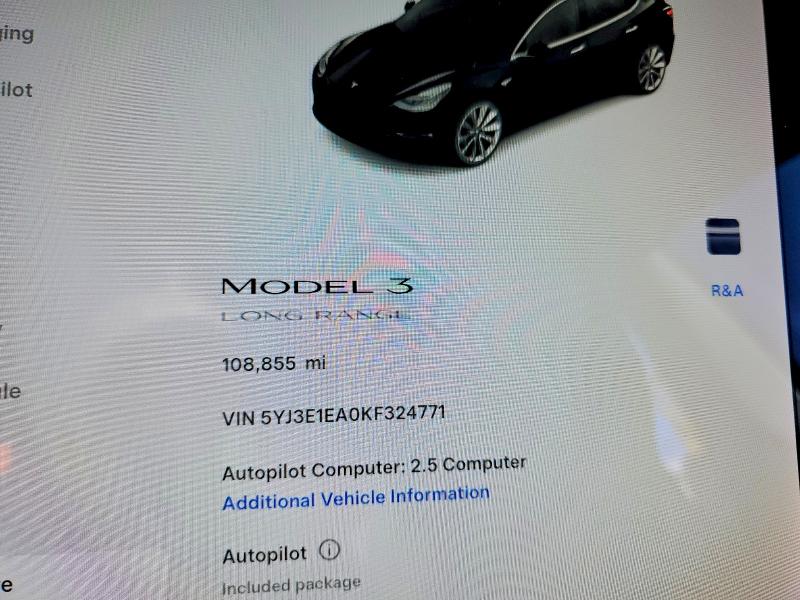 Aukcja sprzedaży 2019 Tesla Model 3, vin: 5YJ3E1EA0KF324771, numer aukcji: 79618055