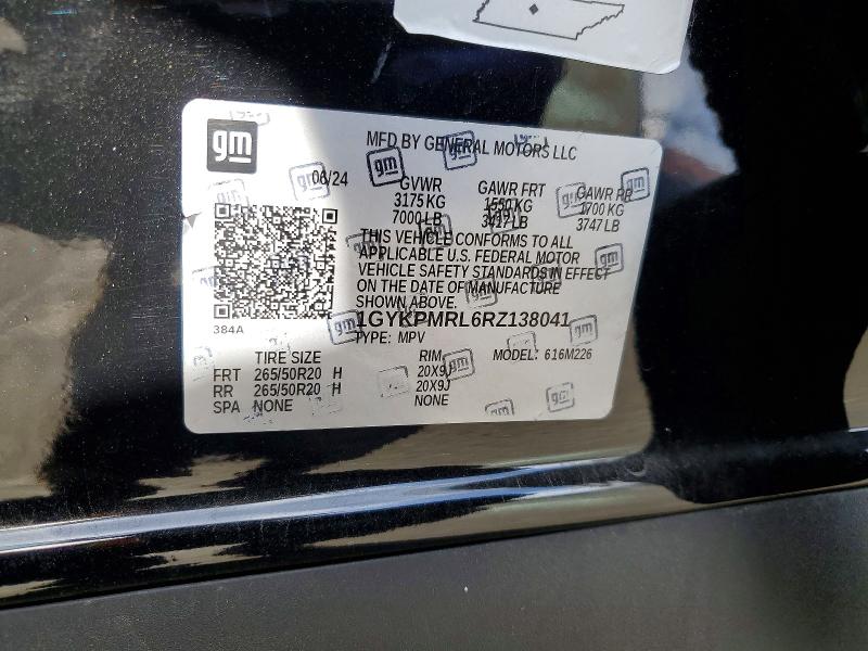 Продажа на аукционе авто 2024 Cadillac Lyriq, vin: 1GYKPMRL6RZ138041, номер лота: 45666416