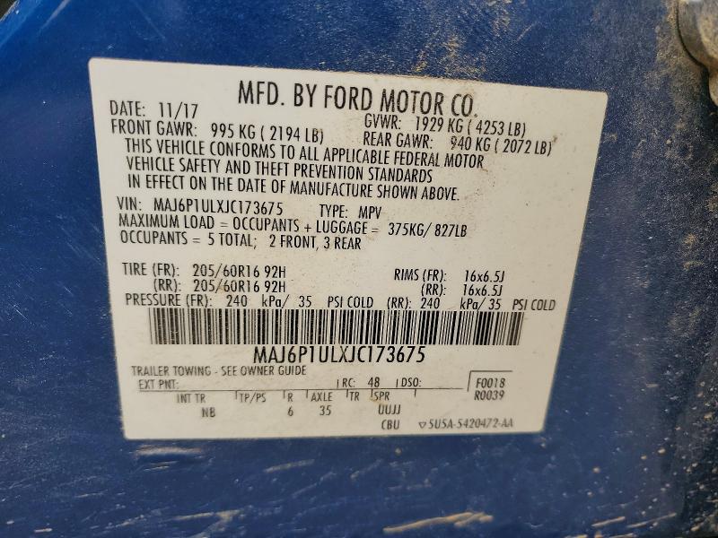 Продаж на аукціоні авто 2018 Ford Ecosport, vin: MAJ6P1ULXJC173675, номер лоту: 47881516