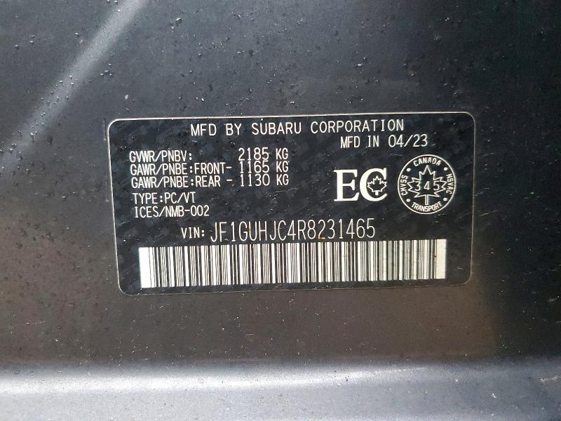 2024 Subaru Impreza 2.5i Rs 5dr მანქანა იყიდება აუქციონზე, vin: JF1GUHJC4R8231465, აუქციონის ნომერი: 41689306