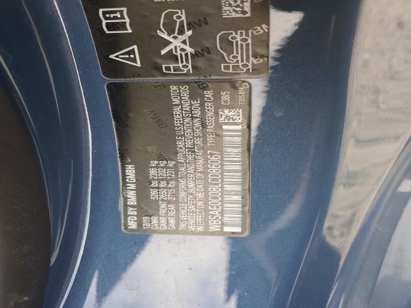 79966305 :رقم المزاد ، WBSAE0C08LCD86067 vin ، 2020 Bmw M8 مزاد بيع