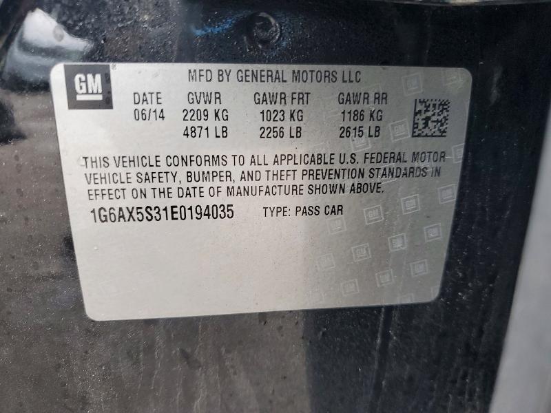 Продажа на аукционе авто 2014 Cadillac Cts, vin: 1G6AX5S31E0194035, номер лота: 46038296