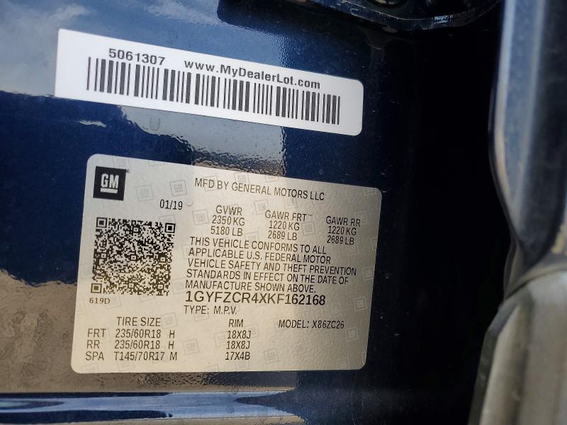 47469786 :رقم المزاد ، 1GYFZCR4XKF162168 vin ، 2019 Cadillac Xt4 مزاد بيع