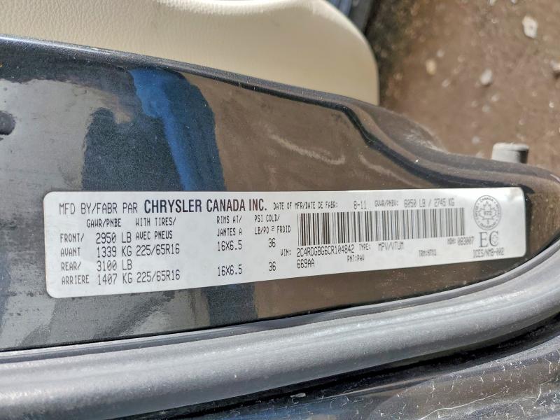 2012 Dodge Grand Caravan მანქანა იყიდება აუქციონზე, vin: 2C4RDGBG6CR104842, აუქციონის ნომერი: 46744876