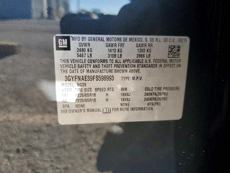 Продаж на аукціоні авто 2015 Cadillac Srx, vin: 3GYFNAE39FS598993, номер лоту: 46930626