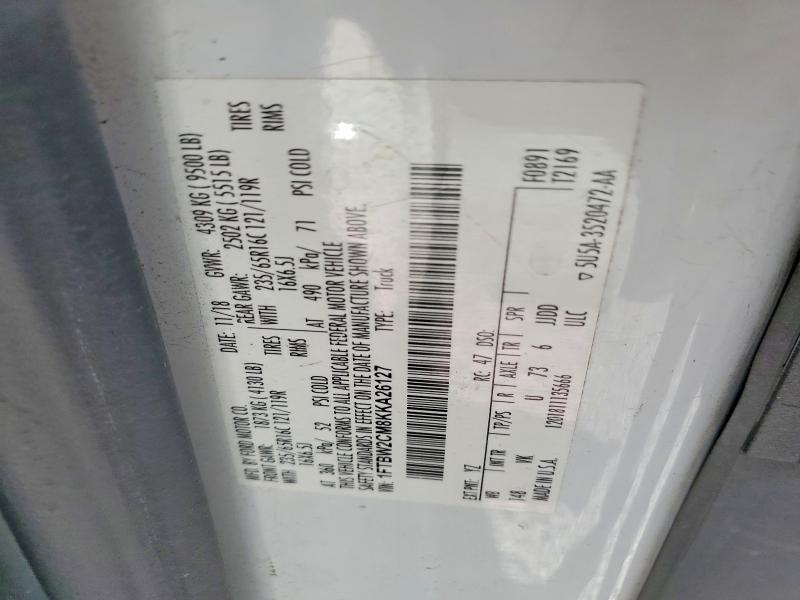 Aukcja sprzedaży 2019 Ford Transit, vin: 1FTBW2CM8KKA26127, numer aukcji: 47980216
