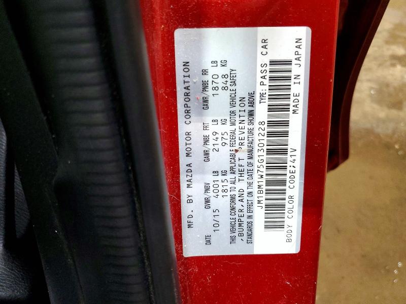 2016 Mazda 3 მანქანა იყიდება აუქციონზე, vin: JM1BM1W75G1301228, აუქციონის ნომერი: 78792835