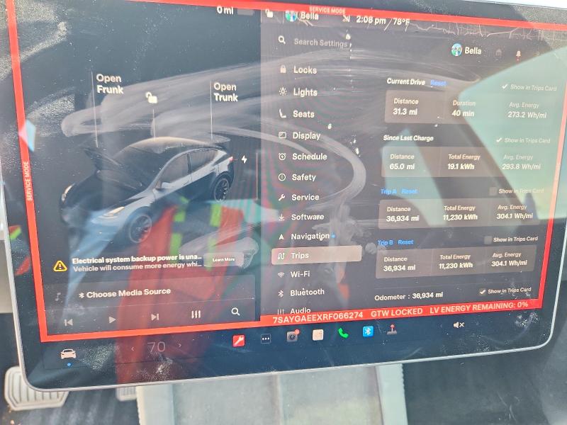 Продаж на аукціоні авто 2024 Tesla Model Y, vin: 7SAYGAEEXRF066274, номер лоту: 46979916