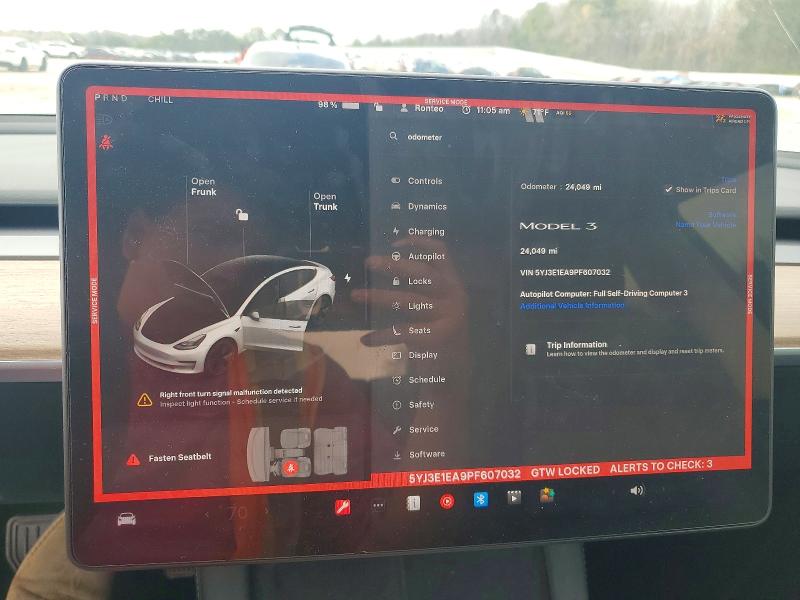 Продаж на аукціоні авто 2023 Tesla Model 3, vin: 5YJ3E1EA9PF607032, номер лоту: 42007096