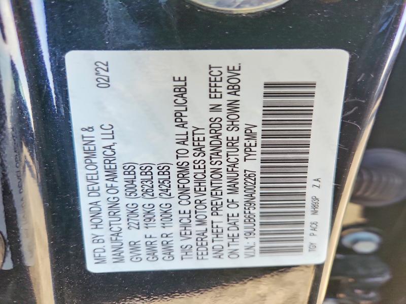 2022 Acura Tlx მანქანა იყიდება აუქციონზე, vin: 19UUB6F59NA002267, აუქციონის ნომერი: 47818846
