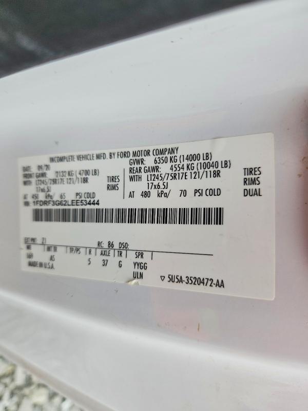 2020 Ford F350 მანქანა იყიდება აუქციონზე, vin: 1FDRF3G62LEE53444, აუქციონის ნომერი: 48131396