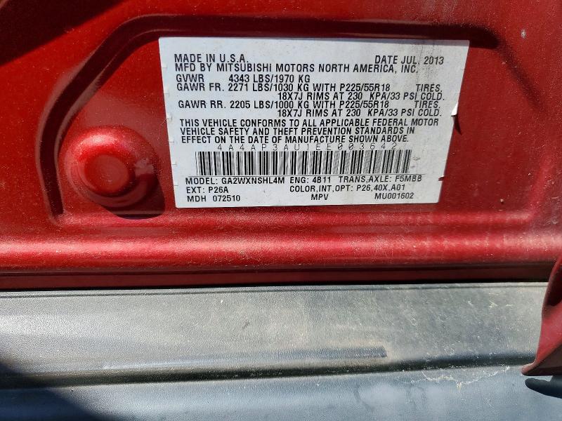 Продаж на аукціоні авто 2014 Mitsubishi Outlander Sport, vin: 4A4AP3AU1EE003642, номер лоту: 46457536