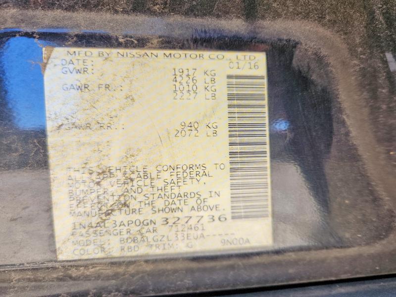 Aukcja sprzedaży 2016 Nissan Altima, vin: 1N4AL3AP0GN327736, numer aukcji: 47312136