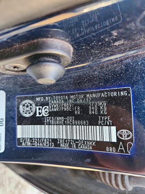 78865525 :رقم المزاد ، 2T1BURHE1HC896683 vin ، 2017 Toyota Corolla مزاد بيع