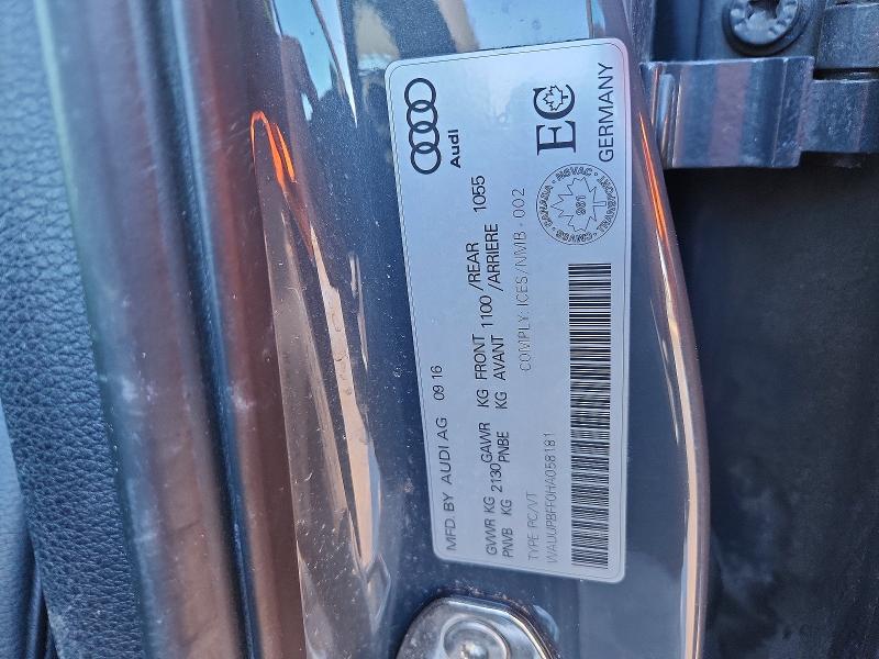 79070885 :رقم المزاد ، WAUUPBFF0HA058181 vin ، 2017 Audi A3 مزاد بيع