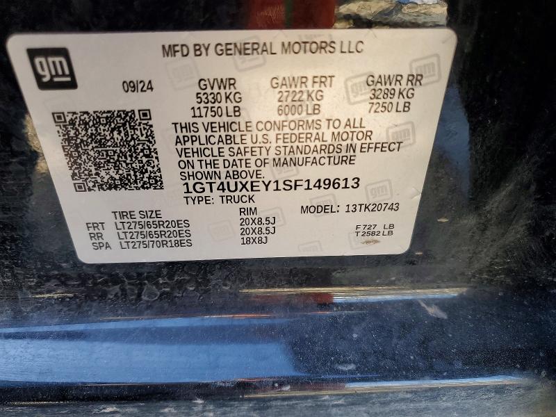 Продажа на аукционе авто 2025 Gmc Sierra, vin: 1GT4UXEY1SF149613, номер лота: 45579736
