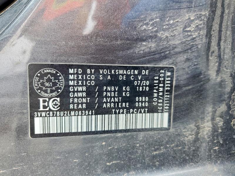 Aukcja sprzedaży 2020 Volkswagen Jetta, vin: 3VWCB7BU2LM063941, numer aukcji: 46534486