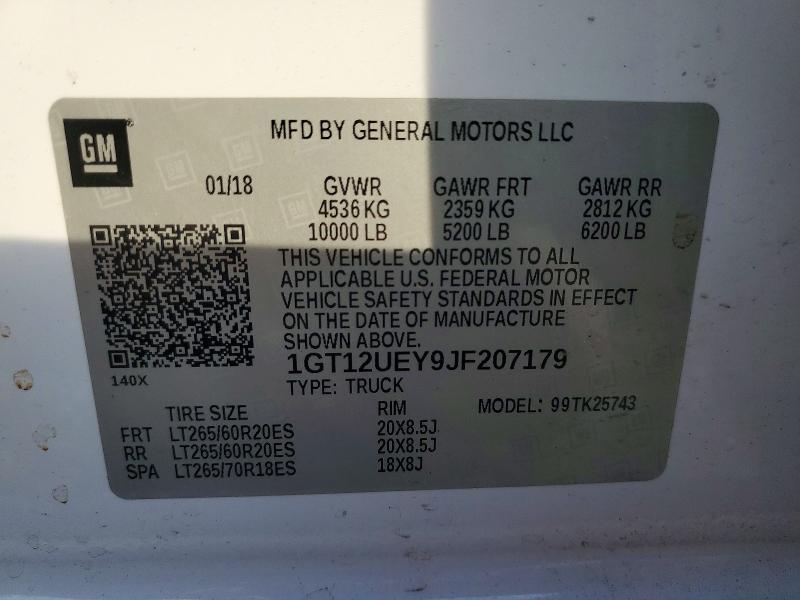 Aukcja sprzedaży 2018 Gmc Sierra, vin: 1GT12UEY9JF207179, numer aukcji: 46908066