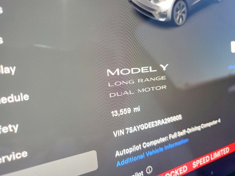 Aukcja sprzedaży 2024 Tesla Model Y, vin: 7SAYGDEE3RA295605, numer aukcji: 79791695