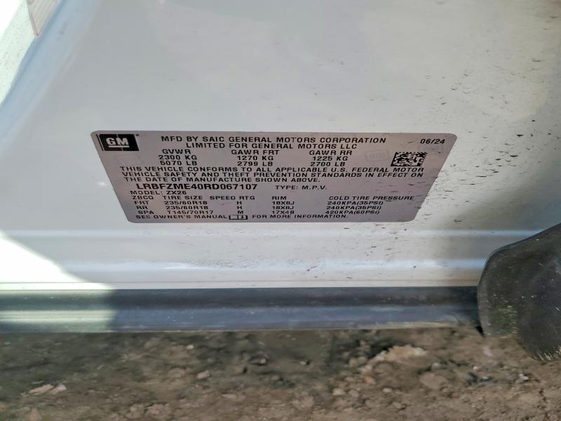 45743796 :رقم المزاد ، LRBFZME40RD067107 vin ، 2024 Buick Envision مزاد بيع