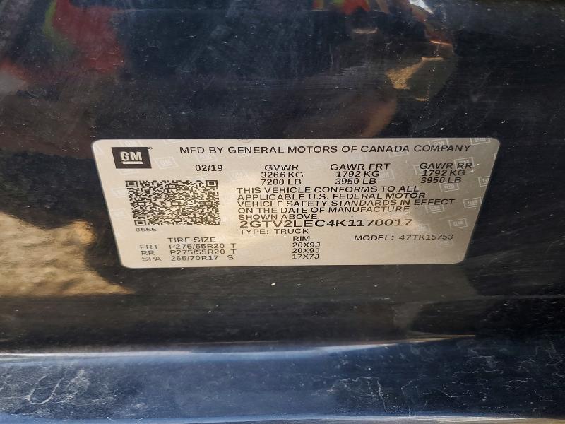2019 Gmc Sierra Limited მანქანა იყიდება აუქციონზე, vin: 2GTV2LEC4K1170017, აუქციონის ნომერი: 79678835