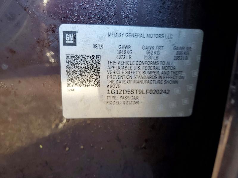 79750365 :رقم المزاد ، 1G1ZD5ST9LF020242 vin ، 2020 Chevrolet Malibu مزاد بيع