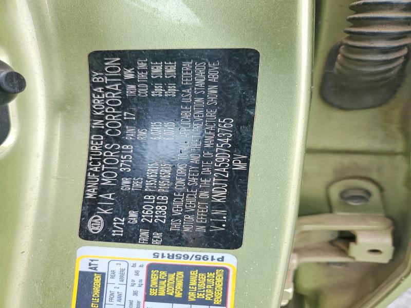Aukcja sprzedaży 2013 Kia Soul, vin: KNDJT2A59D7543765, numer aukcji: 46323386
