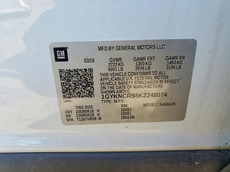 Продаж на аукціоні авто 2019 Cadillac Xt5, vin: 1GYKNCRS5KZ248074, номер лоту: 41912466