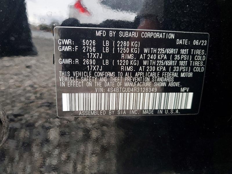 Aukcja sprzedaży 2024 Subaru Outback, vin: 4S4BTGUD4R3128349, numer aukcji: 79929975