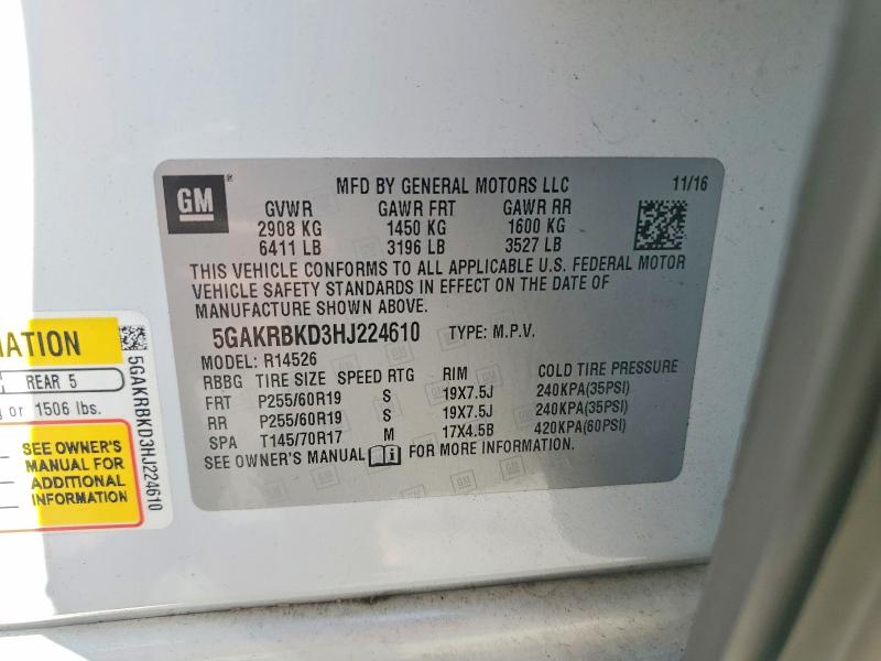 Aukcja sprzedaży 2017 Buick Enclave, vin: 5GAKRBKD3HJ224610, numer aukcji: 47869846