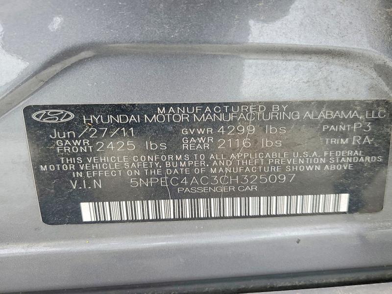 Aukcja sprzedaży 2012 Hyundai Sonata, vin: 5NPEC4AC3CH325097, numer aukcji: 46263336