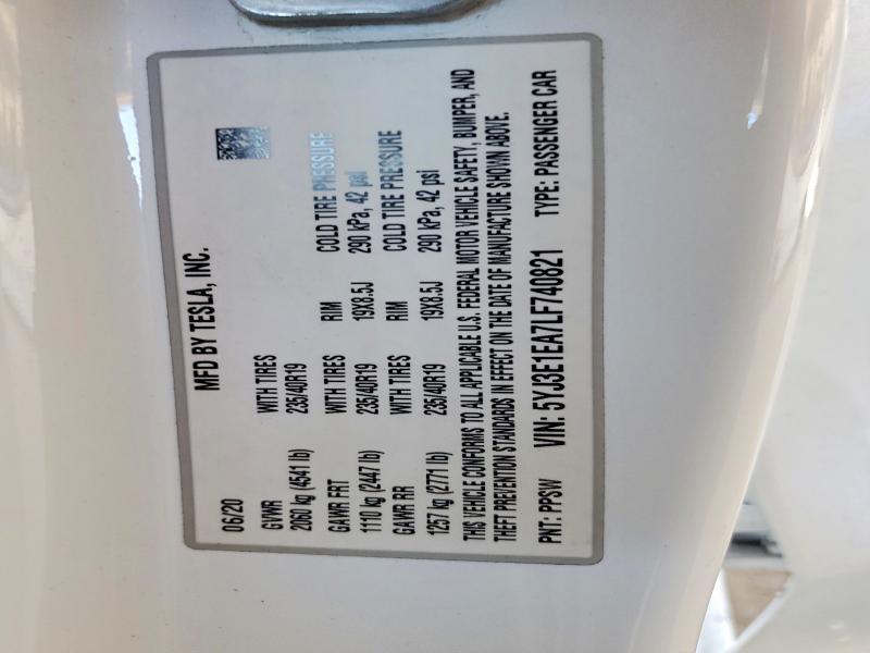 Продаж на аукціоні авто 2020 Tesla Model 3, vin: 5YJ3E1EA7LF740821, номер лоту: 47105416