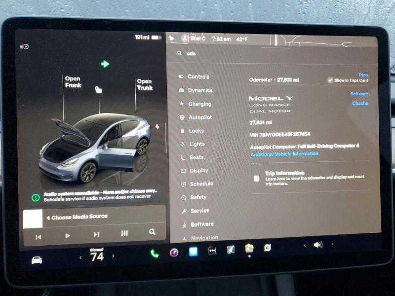 Aukcja sprzedaży 2025 Tesla Model Y, vin: 7SAYGDEE4SF257454, numer aukcji: 41797146