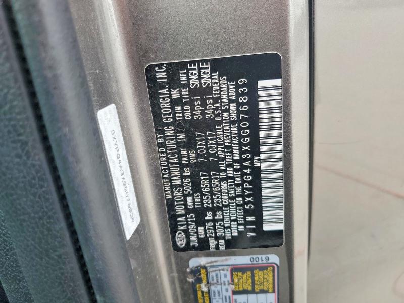 Aukcja sprzedaży 2016 Kia Sorento, vin: 5XYPG4A3XGG076839, numer aukcji: 79459445