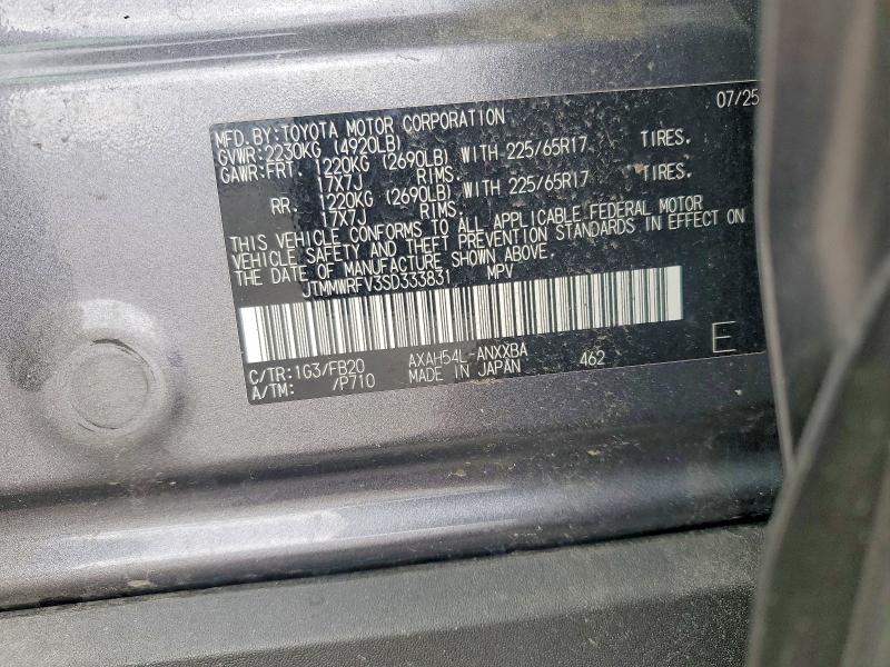 Aukcja sprzedaży 2025 Toyota Rav4 Hybrid, vin: JTMMWRFV3SD333831, numer aukcji: 47301046