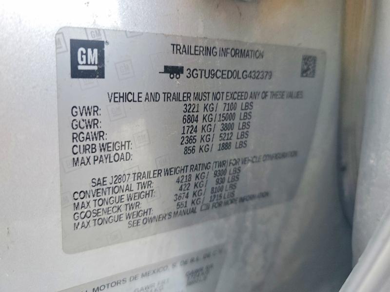 Продажа на аукционе авто 2020 Gmc Sierra, vin: 3GTU9CED0LG432379, номер лота: 46658046