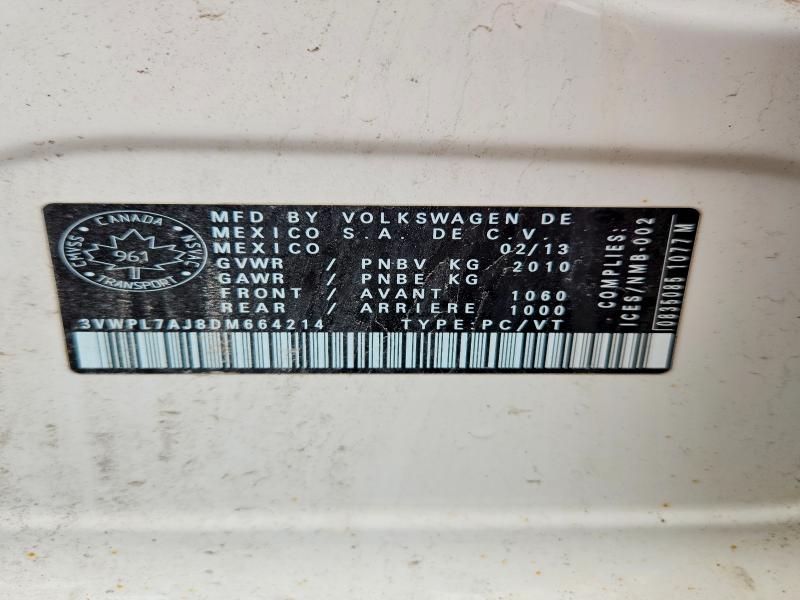 Aukcja sprzedaży 2013 Volkswagen Jetta, vin: 3VWPL7AJ8DM664214, numer aukcji: 47612206