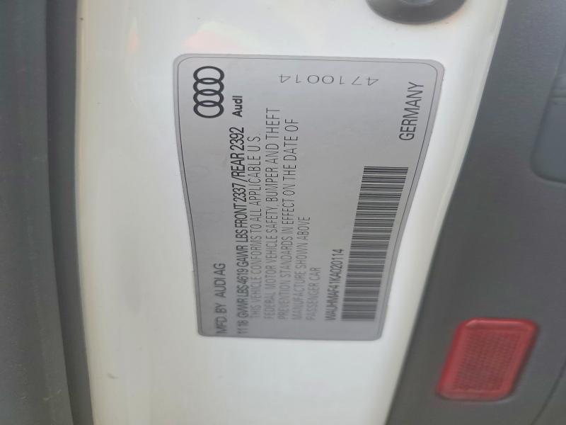 Aukcja sprzedaży 2019 Audi A4, vin: WAUHMAF41KA020114, numer aukcji: 46547006