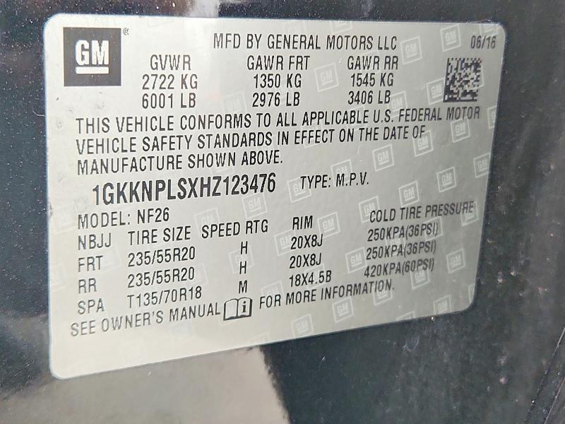 Продажа на аукционе авто 2017 Gmc Acadia, vin: 1GKKNPLSXHZ123476, номер лота: 47366346