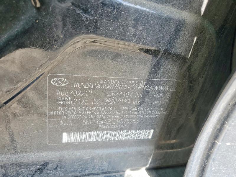 47765866 :رقم المزاد ، 5NPEC4AB1DH575253 vin ، 2013 Hyundai Sonata مزاد بيع