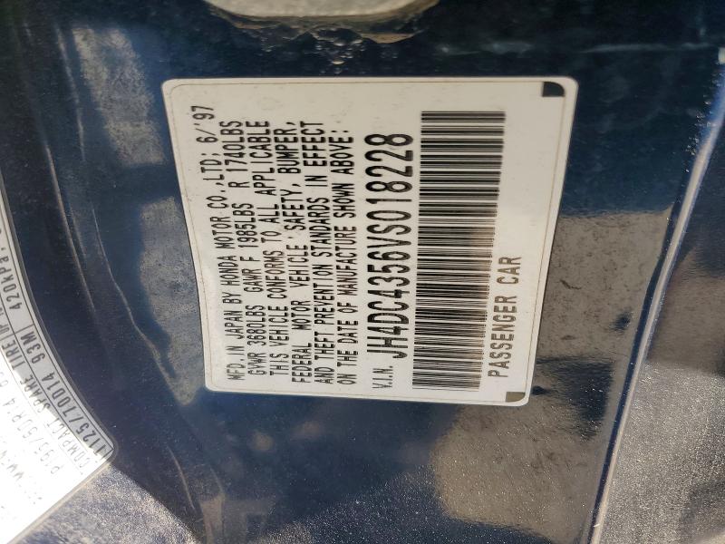 45725176 :رقم المزاد ، JH4DC4356VS018228 vin ، 1997 Acura Integra مزاد بيع