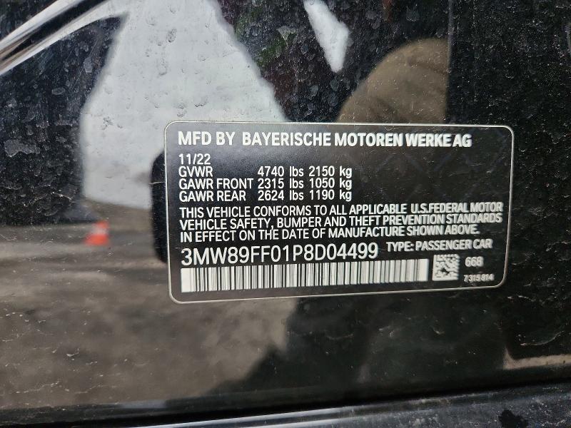 Продажа на аукционе авто 2023 Bmw 330xi, vin: 3MW89FF01P8D04499, номер лота: 46658676