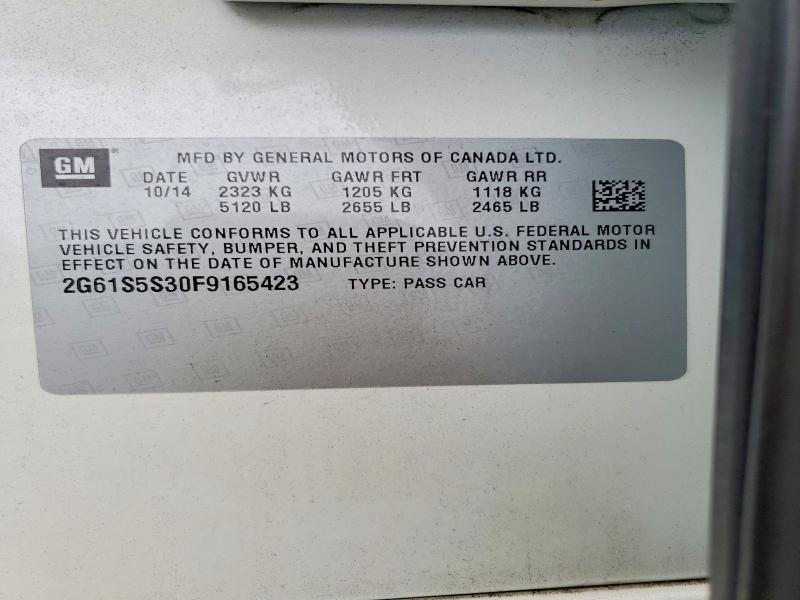 47343026 :رقم المزاد ، 2G61S5S30F9165423 vin ، 2015 Cadillac Xts مزاد بيع
