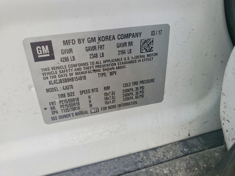 Продаж на аукціоні авто 2017 Buick Encore, vin: KL4CJBSB9HB154818, номер лоту: 48232986