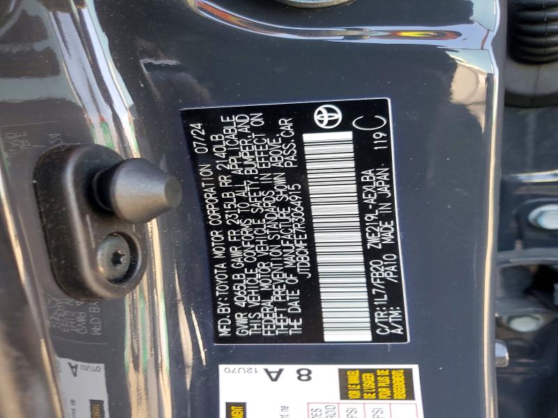 45858826 :رقم المزاد ، JTDBCMFE7R3064915 vin ، 2024 Toyota Corolla Hybrid مزاد بيع