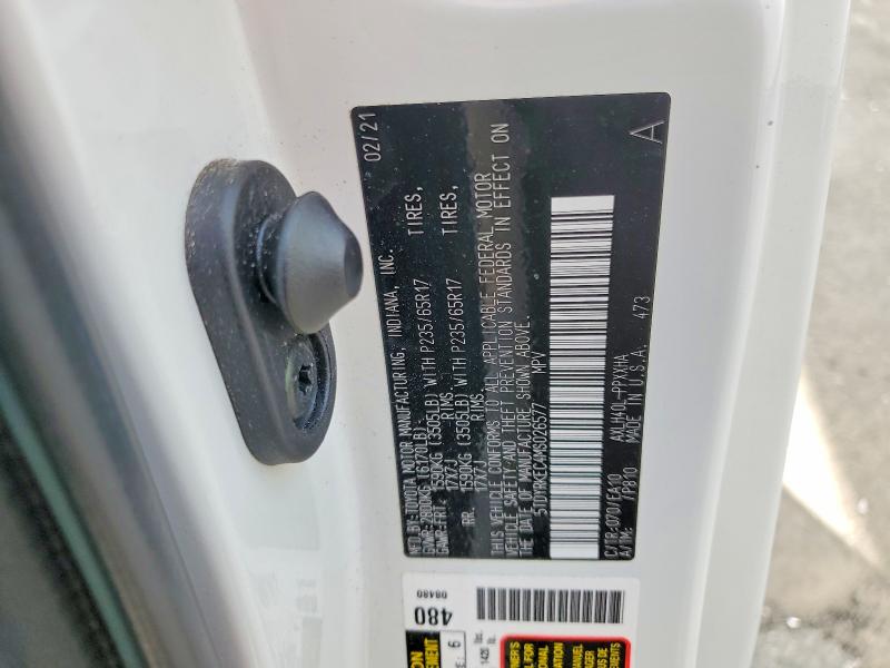 79535255 :رقم المزاد ، 5TDYRKEC4MS026577 vin ، 2021 Toyota Sienna مزاد بيع