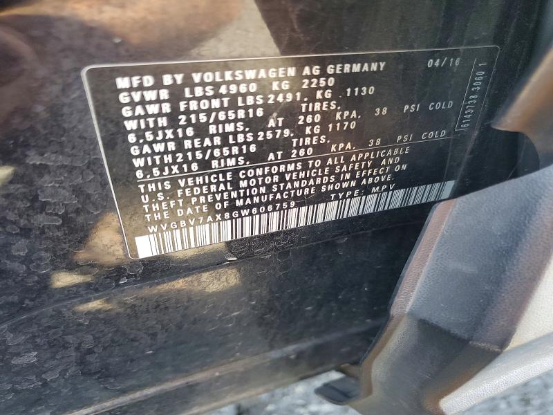 Aukcja sprzedaży 2016 Volkswagen Tiguan, vin: WVGBV7AX8GW606759, numer aukcji: 47608386