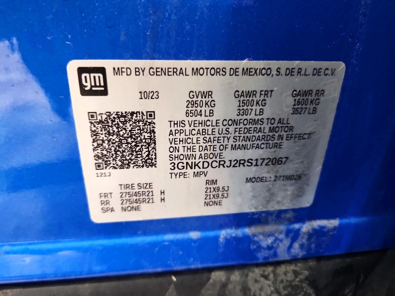 Продаж на аукціоні авто 2024 Chevrolet Blazer, vin: 3GNKDCRJ2RS172067, номер лоту: 45483066